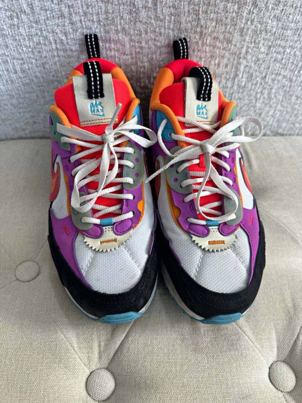Nike Air Max 90 Futura – Multicolor "Bright Mango/Psychic Purple" – Women Size 8